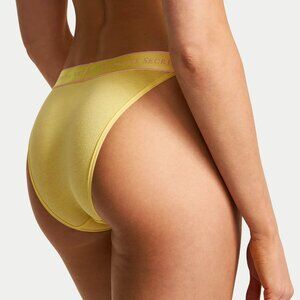 VICTORIA'S SECRET Cotton Tanga Panty SIZE L Yellow Tulip String Bikini Panty